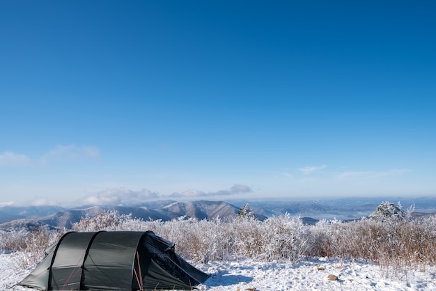 Foto montagna di balwangsan in inverno, corea