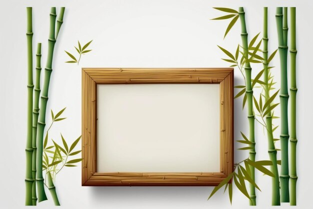 Bamboe frame achtergrond kopie ruimte mockup