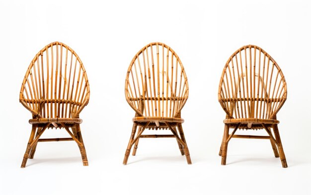 Foto bamboe haven-stoelen waar u in kunt loungen, geïsoleerd op transparante achtergrond