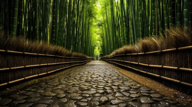 Photo a bamboo alley in east asia