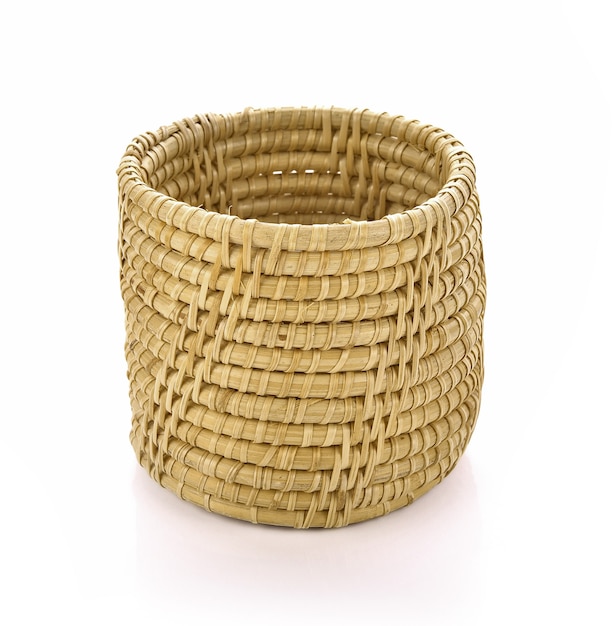 Bamboo basket on isolated background