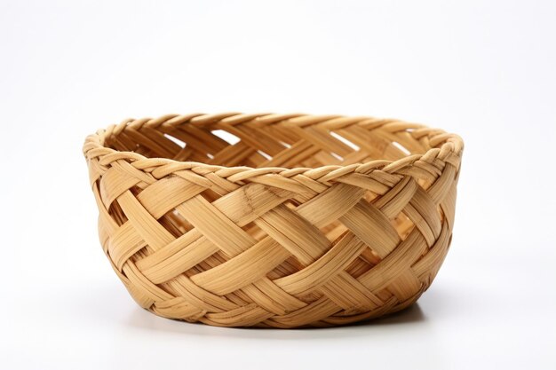 Bamboo basket isolated on white