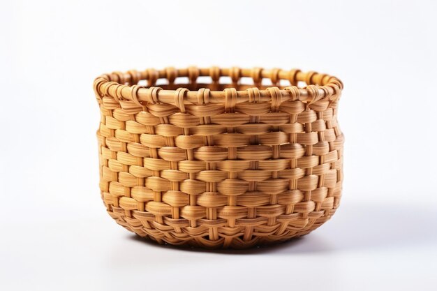 Photo bamboo basket isolated on white