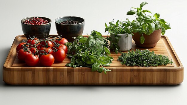 Photo bamboo cutting board with knife a background