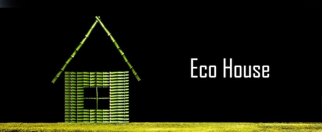 Photo bamboo eco house panoramic