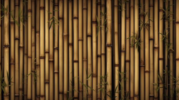 bamboo fence background generative ai High quality illustration