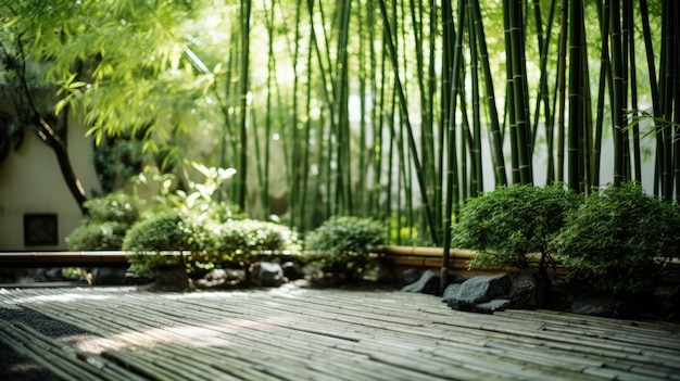 бамбуковый лес утром