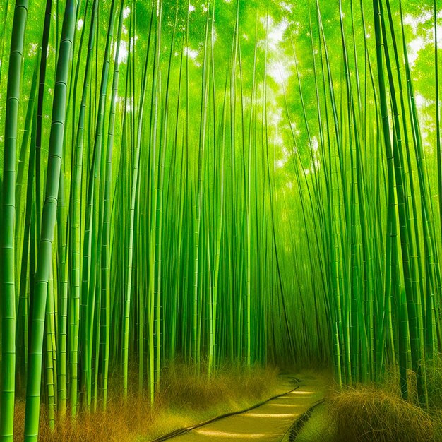 Bamboo forest nature background generated by AI