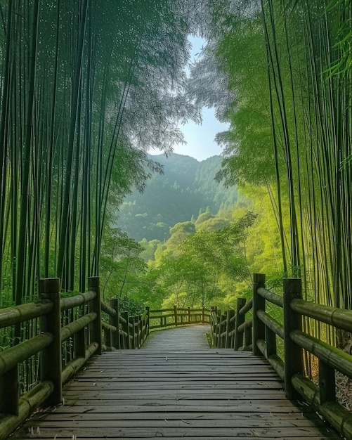 bamboo forest with drizzle