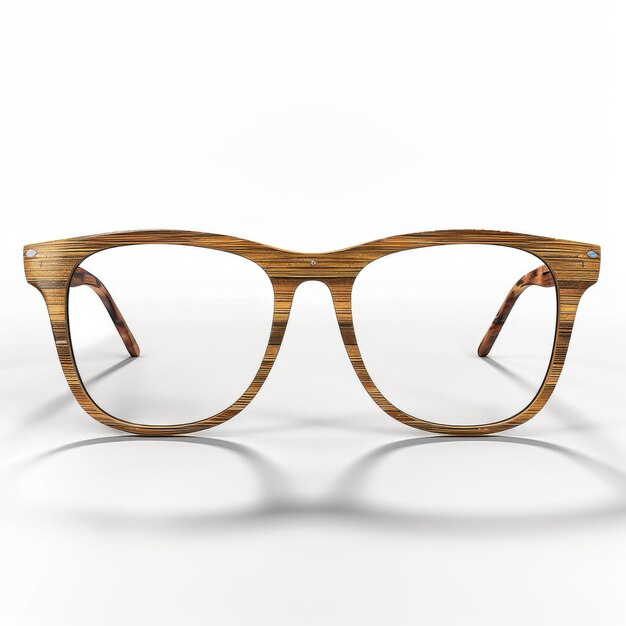 Bamboo frame glasses isolated