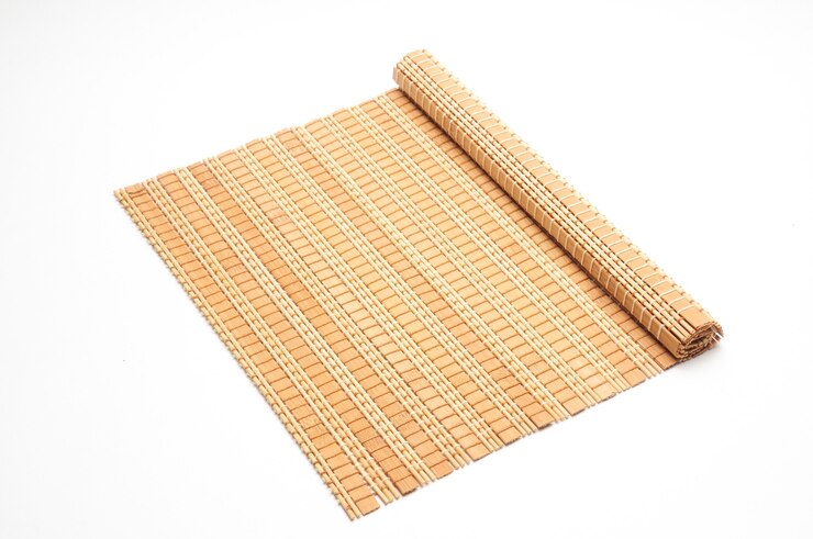 Photo bamboo mat on an isolated white