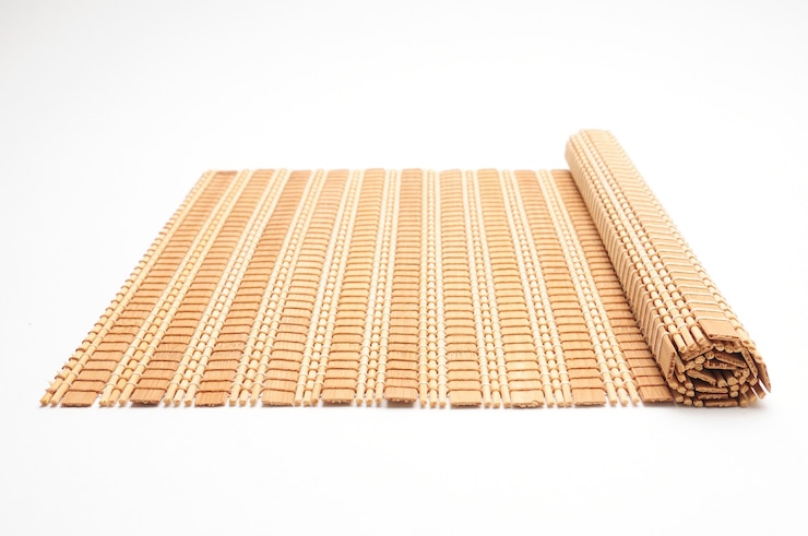 Bamboo mat on an isolated white