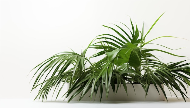 Photo bamboo palm leaves on white background isolated