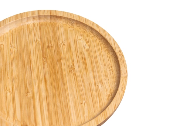 Bamboo plate on white background