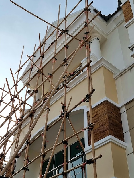 Photo bamboo scaffolding for construction