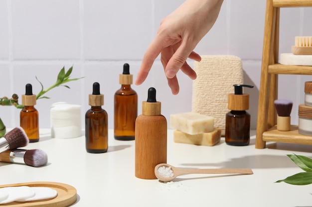 bamboo self care accessories concept of self care and beauty