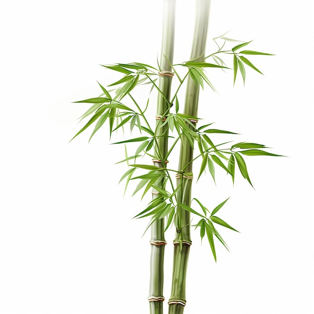 Photo bamboo tree on isolated white background