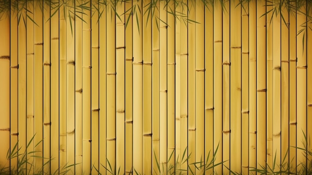 周囲に植物が描かれた竹の壁紙
