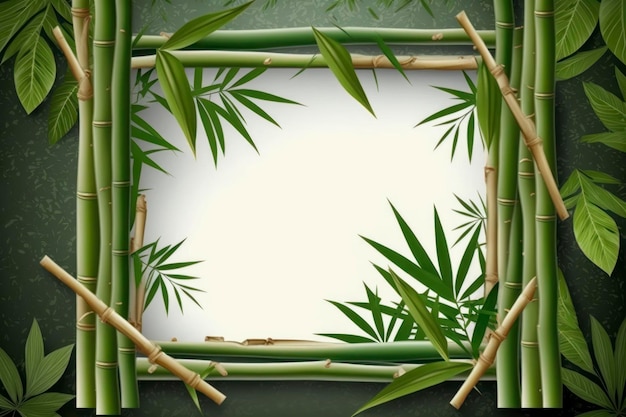 Bamboos frame background copy space mockup