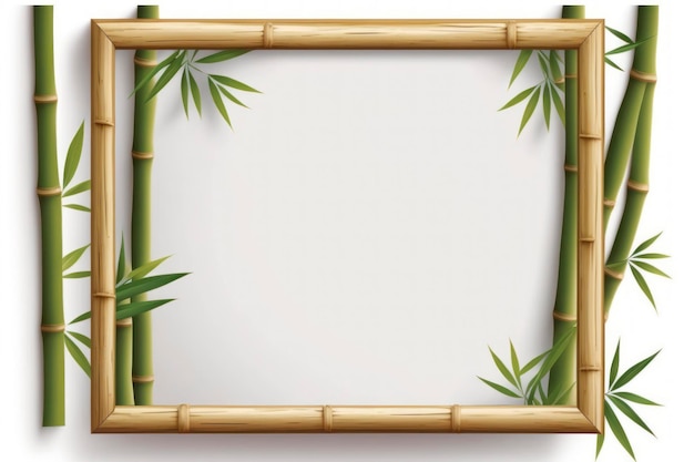 Photo bamboos frame background copy space mockup