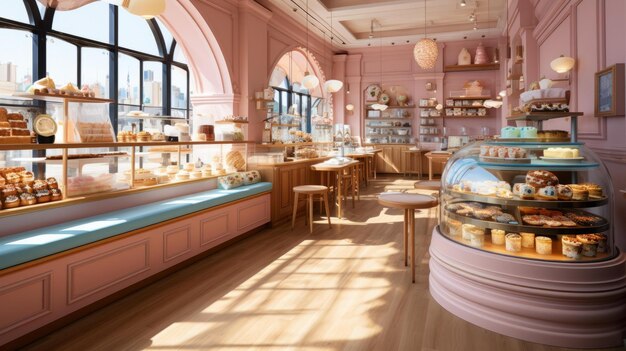 Photo ban allpink bakery with cakes and pastries
