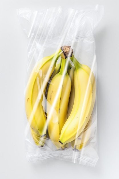 Banaan in plastic zak Ai generatief