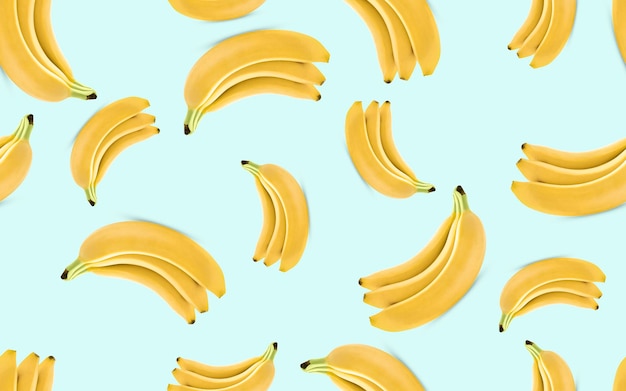 Banaan naadloos patroon op een lichtblauwe achtergrond