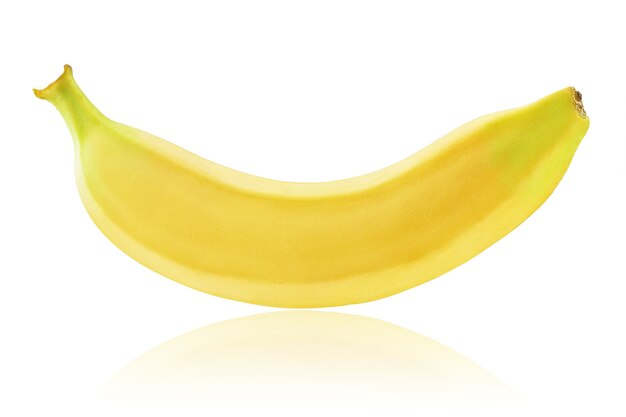 Banaan op witte achtergrond, geïsoleerd. Gefotografeerde bananen op de stapel. Goede, gedetailleerde fotobewerking.