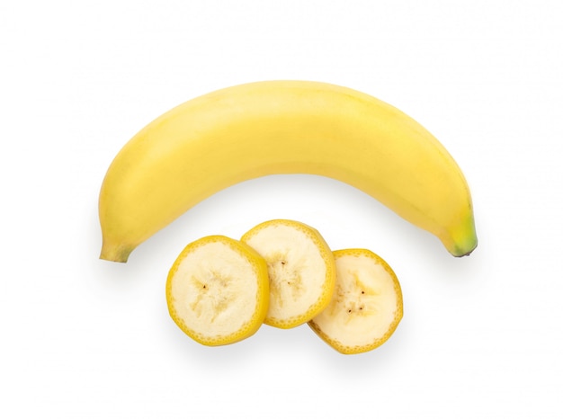 Banaan segmenten geïsoleerd