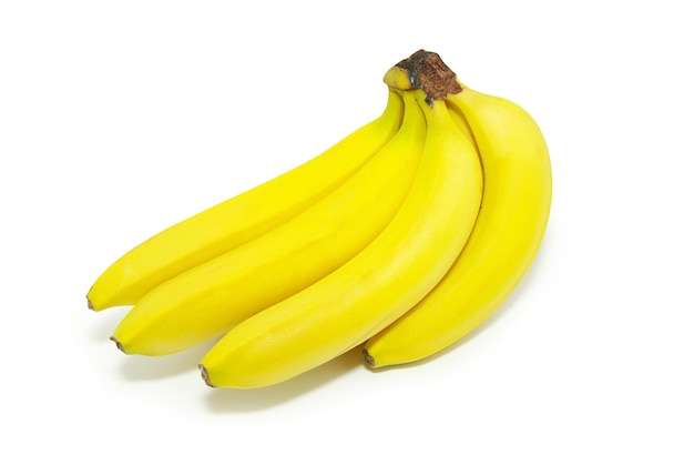 Banaanvruchten die op witte achtergrond worden geïsoleerd
