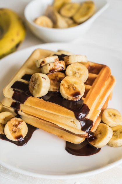 Banaanwafel met chocolade