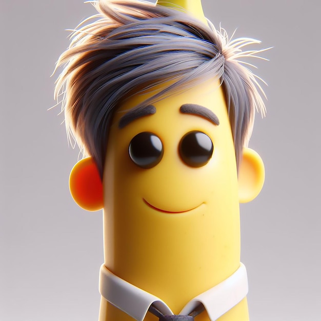 Banana 3d cartoon schattig 3d personage