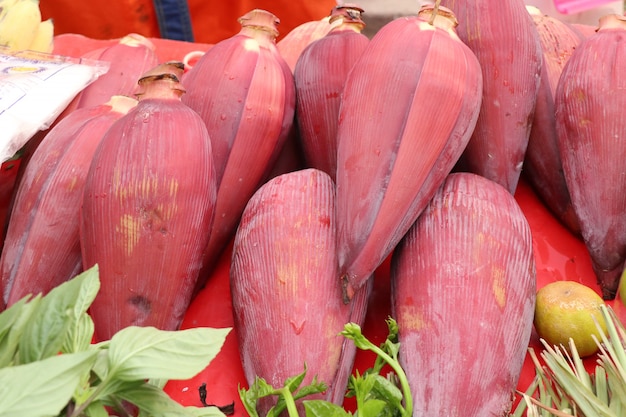 banana blossom at the market