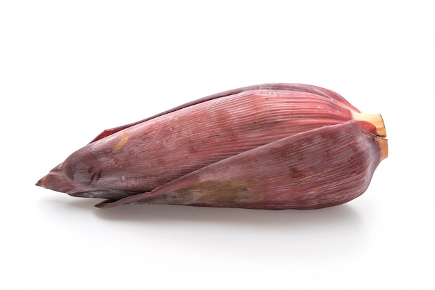 banana blossom on white background