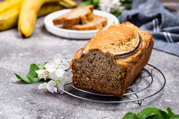 Banana bread or loaf cake