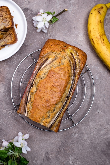 Photo banana bread or loaf cake