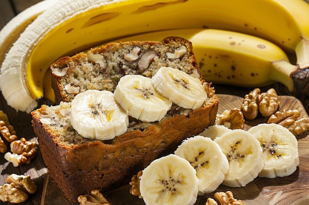 Banana bread with walnuts