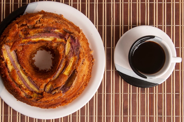 Banana cake and coffee