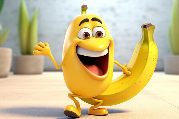Foto banana cartoon personage