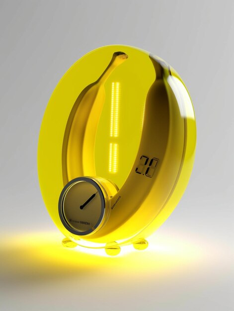 A banana clock with a banana on it that says 2. 0