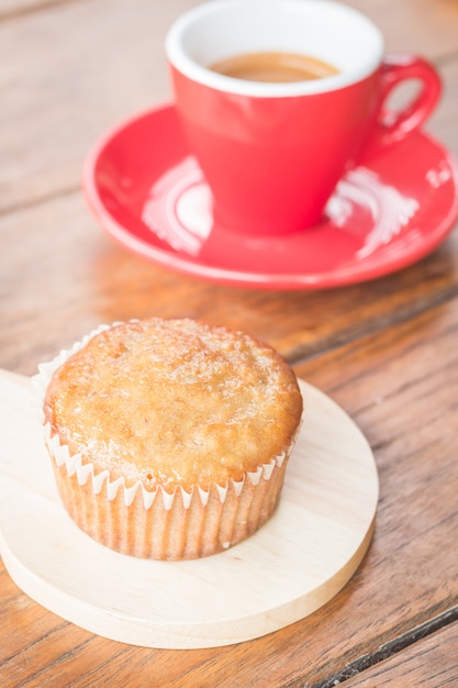 Banana cup cake and espresso