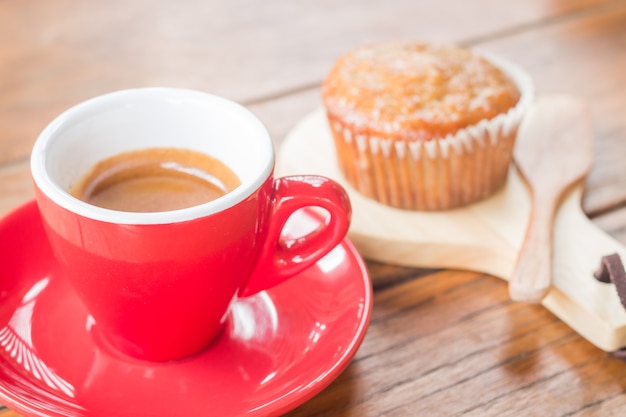 Banana cup cake and espresso