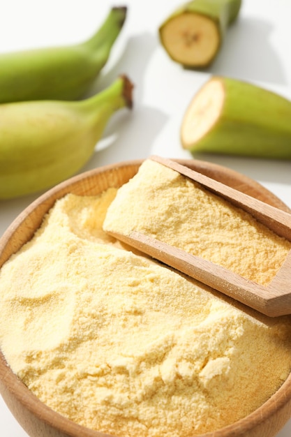 Banana flour concept of cooking food tasty banana flour