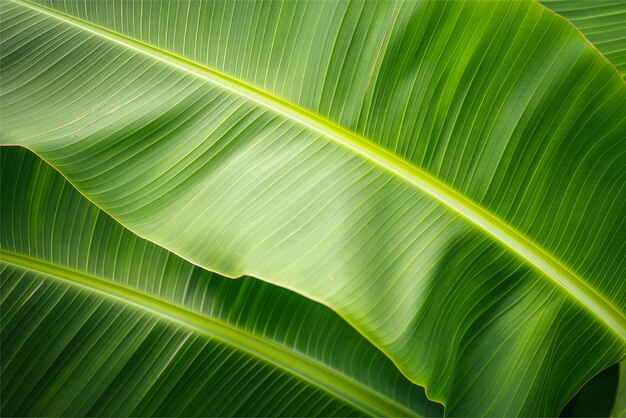 Photo banana green leaf close up background