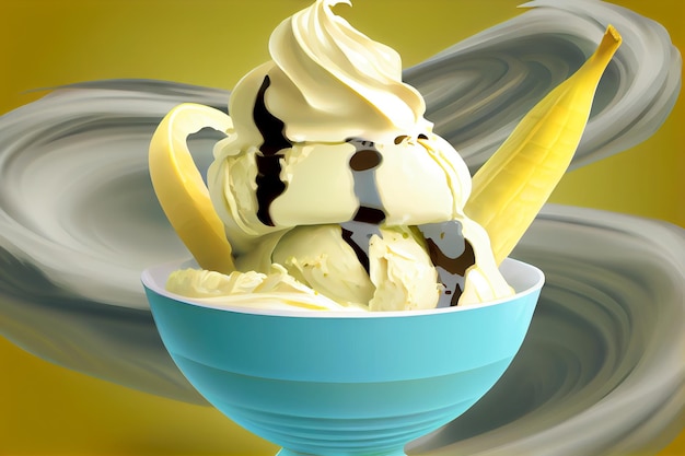 Banana ice cream Generative AI Generative AI