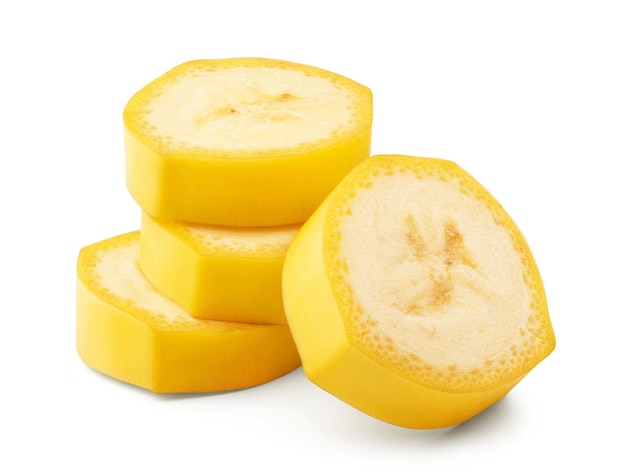 Banana isolated Slices of ripe banana