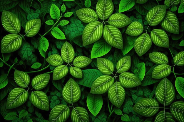 바나나 잎 녹색 잎 추상적 인 배경 Made by AI인공 지능