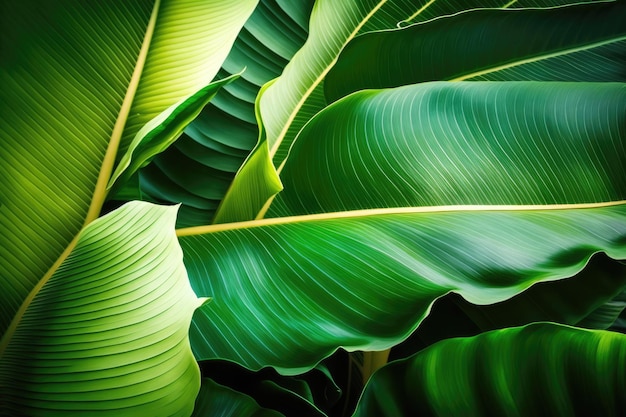 Banana leaf pattern tropical greenery abstract background