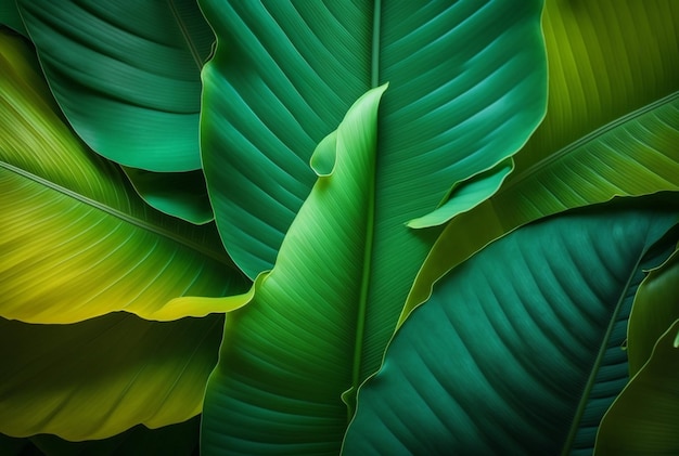 Banana leaf texture abstract background generative AI