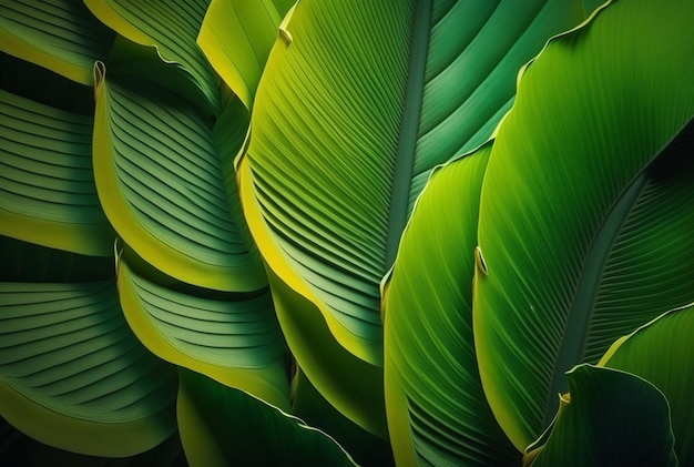 Banana leaf texture abstract background generative AI